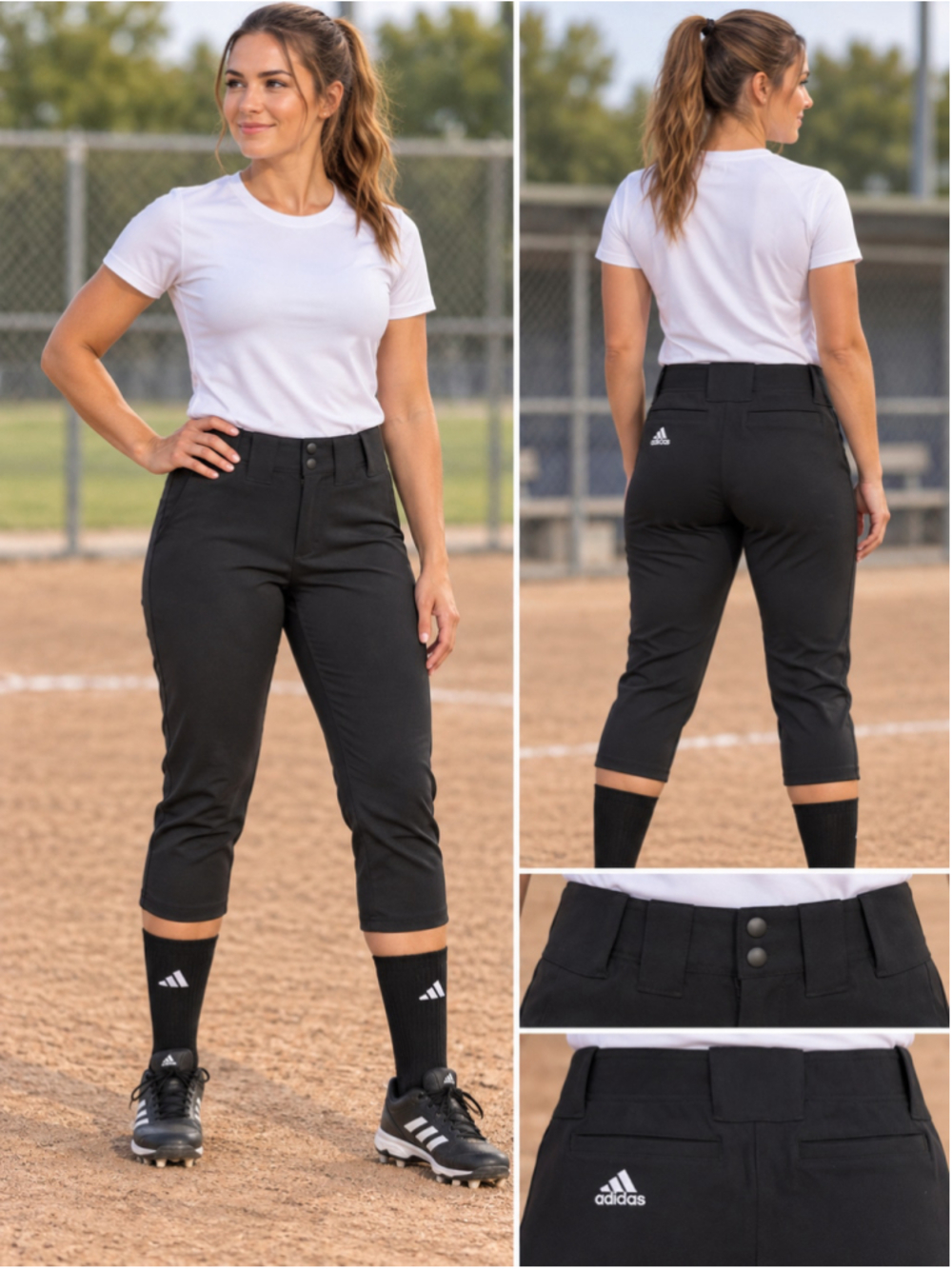 Adidas Women’s Softball Pants Black Size Medium NWT